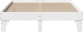 vidaXL Σκελετός Κρεβ. Χωρίς Στρώμα Λευκό 140x200 εκ Μασίφ Πεύκο