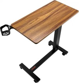 VEVOR Overbed Table Mobile Bed Side Desk with Electric Lifting &amp; 4 Wheels Wood