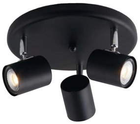 Φωτιστικό Οροφής - Σποτ Zero SPOT-ZERO-PL3 NER Ρυθμιζόμενο 3xGU10 23,5x12cm Black Intec Metal