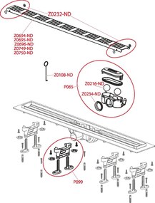 Γραμμικό κανάλι ντουζιέρας Alca Plast Simple Grid-Μήκος 55 εκ.