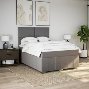VidaXL Κρεβάτι Boxspring με Στρώμα Taupe 140x190 εκ. Υφασμάτινο