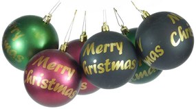 Σετ/6 τεμ. Χριστουγεννιάτικες Μπάλες 3 Χρώματα 8cm 236995