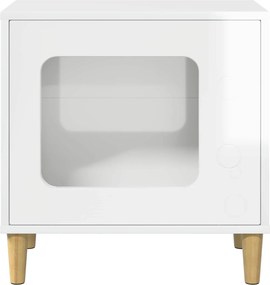 vidaXL Σπίτι Γάτας Λαμπερό Λευκό 51 x 30 x 52 εκ. Επεξεργασμένο Ξύλο
