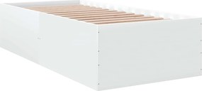 vidaXL Κρεβάτι δαπέδου Λευκό 80 x 200 cm Επεξεργασμένο Ξύλο
