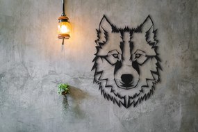 Decorative Metal Wall Accessory Wolf v11 Black