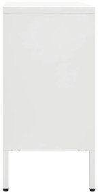 vidaXL Μπουφές Λευκός 75 x 35 x 70 εκ. από Ατσάλι και Ψημένο Γυαλί