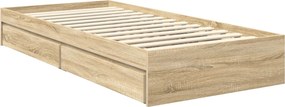 vidaXL Κρεβάτι Αποθήκης Δρύς Sonoma 90 x 190 cm Επεξεργασμένο Ξύλο