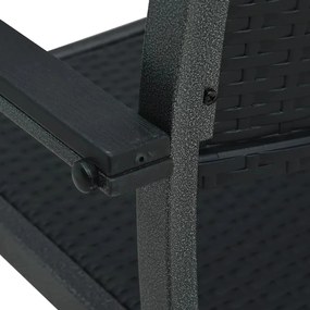 vidaXL Σετ Τραπεζαρίας Κήπου 7 Τεμαχίων Μαύρο