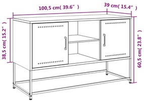 Έπιπλο Τηλεόρασης Ροζ 100,5x39x60,5 εκ. από Ατσάλι - Ροζ