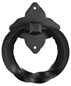 Roline Κ323 Κρίκος Εξώπορτας από Μέταλλο Μαύρος Φ145mm