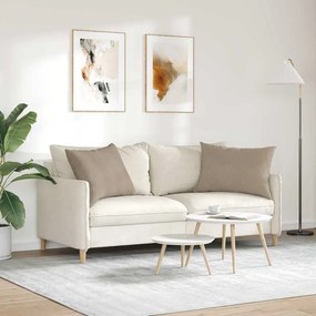 VidaXL Μαξιλάρι Καναπέ 2 τμχ. Ύφασμα Μικροΐνας Taupe 70 x 50 cm