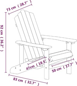 vidaXL Καρέκλα Κήπου Adirondack Καφέ από HDPE