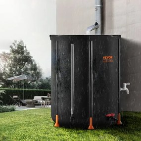VEVOR Collapsible Rain Barrel 66 Gal Rain Catcher with Spigots and Overflow Kit
