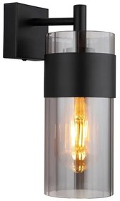 Απλίκα Φωτιστικό Τοίχου E27 Μαύρο-Φιμέ 15718W Globo Lighting-15718W-Μαύρο 15718W