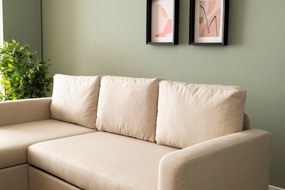 Corner Sofa-Bed Kado - Cream Cream