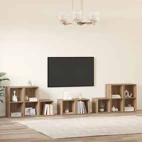 vidaXL με ράφι με αποθήκευση 8 pcs Artisan Oak Επεξεργασμένο ξύλο