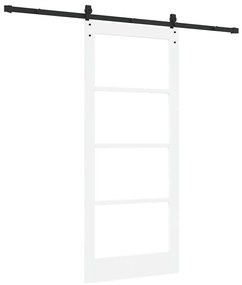 vidaXL Συρόμενη Πόρτα Λευκό 86 x 198.5 cm Ξύλο και μέταλλο