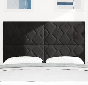 vidaXL Μαύρο Κεφαλάρι με Διαμαντάκια 140 cm - Βελούδινο