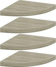 vidaXL Ράφια Τοίχου Γωνιακά 4 τεμ. Χρώμα Δρυός 35x35x3,8 εκ. MDF