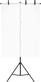 vidaXL Βάση Φόντου σε Σχήμα Τ Μαύρη 91 x 60 x (70-200) εκ.