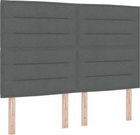 vidaXL Κεφαλάρι με κεφαλάρι Σκούρο Γκρι 144 cm Τεχνητό Δέρμα