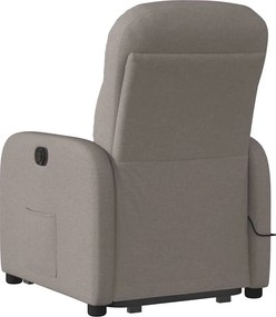 vidaXL Πολυθρόνα Μασάζ Ηλεκτρική Ανακλ.Taupe Υφασμάτινη