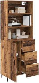 vidaXL Highboard με συρτάρι 2 pcs Παλιό Ξύλο Επεξεργασμένο ξύλο
