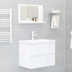vidaXL Καθρέφτης Μπάνιου Λευκός 60 x 10,5 x 37 εκ. Επεξ. Ξύλο