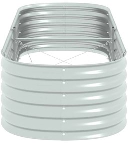 vidaXL Ζαρντινιέρα Υπερυψωμένη Ασημί 240x80x44 εκ. Γαλβανισμ. Χάλυβας