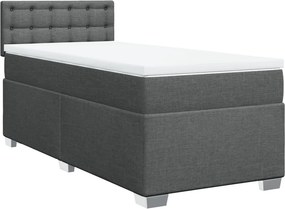 vidaXL Κρεβάτι Boxspring με Στρώμα Σκούρο Γκρι 80x200 εκ. Υφασμάτινο