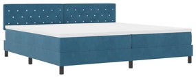 vidaXL Κρεβάτι με Στρώμα Σαλονιού Σκούρο Μπλε 200x200 εκ Βελούδο