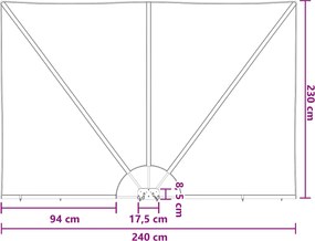 vidaXL Balcony Privacy Screen Ορθογώνιος 240 x 160 cm Πολυεστέρας Καφέ