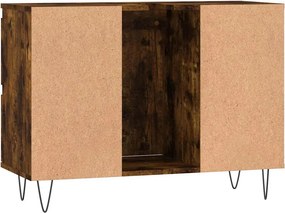 vidaXL Ντουλάπι Μπάνιου Καπνιστή Δρυς 80 x 33 x 60 εκ. Επεξεργ. Ξύλο