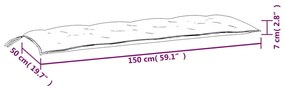 Μαξιλάρια Πάγκου 2 τεμ. Μπλε &amp; Λευκό Ριγέ 150x50x7εκ Υφασμάτινα - Πολύχρωμο