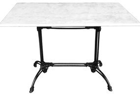 Τραπέζι μαρμάρινο Zosal pakoworld μαντέμι σε λευκή-μαύρη απόχρωση 110x70x71.8εκ