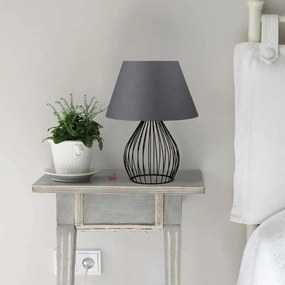 Φωτιστικό επιτραπέζιο Akerlind Megapap ύφασμα/Pvc/μέταλλο χρώμα ανθρακί/μαύρο 22x17x36εκ.