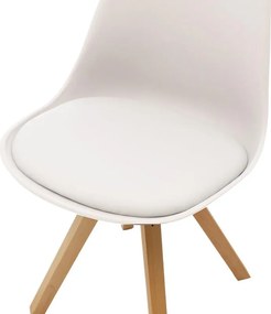 Καρέκλα Caron PP λευκό-φυσικό πόδι 48x57x80 εκ.