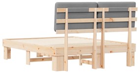 vidaXL Σκελετός Κρεβατιού με Επενδεδυμένο Κεφαλάρι Ανοιχτό γκρι