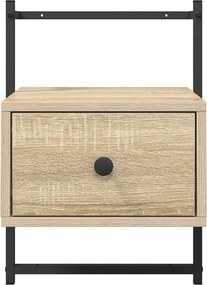 vidaXL Κομοδίνα Επιτοίχια 2 τεμ. Sonoma Δρυς 35x30x51 εκ Επεξεργ. Ξύλο