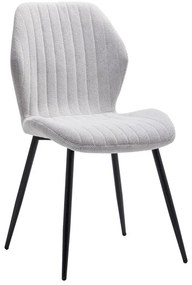 Καρέκλα Fersity ύφασμα λευκό-πόδι μέταλλο μαύρο 48x56.5x85.5εκ 48x56.5x85.5 εκ.