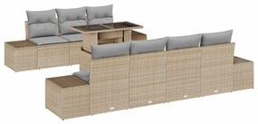 vidaXL Σετ Καναπέ Κήπου 8 pcs μπεζ και ανοιχτό γκρι 100 x 55 x 73 εκ.