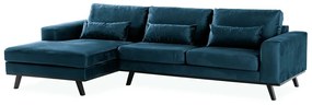 Γωνιακός Καναπές Seattle K100, Μπλε, 280x153x85cm, Πόδια: Ξύλο, Ξύλο: Πεύκο | Epipla1.gr