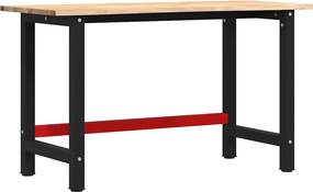 Πάγκος εργασίας vidaXL 140x60x81,5 cm μασίφ ξύλο δρυς