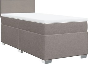 vidaXL Κρεβάτι Boxspring με Στρώμα Taupe 90x190 εκ.Υφασμάτινο