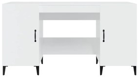 vidaXL Γραφείο Γυαλιστερό Λευκό 140x50x75 εκ. Επεξεργασμένο Ξύλο