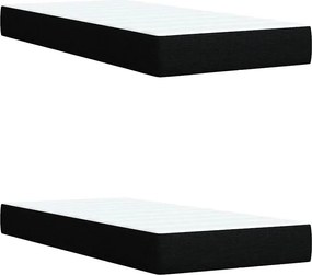 vidaXL Κρεβάτι Boxspring με Στρώμα Μαύρο 200x200 εκ. Υφασμάτινο