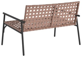 vidaXL Κήπος Πάγκος Μαύρος 113x79x75 εκ. Ρατάν