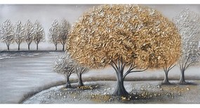 Πίνακας Σε Καμβά Χρυσό Δέντρο Σε Ποτάμι 120x60cm Marhome 94017