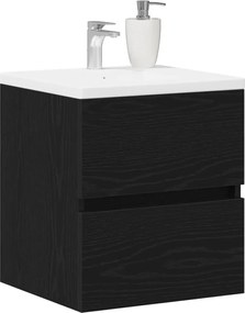 vidaXL Ντουλάπι Νιπτήρα Μπάνιου Μαύρο Δρυς 41x38,5x45 εκ. από Τεχνητό Ξύλο