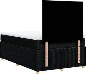 vidaXL Κρεβάτι Boxspring με Στρώμα Μαύρο 120x190 εκ. Υφασμάτινο